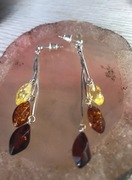 Kolczyki srebrne z bursztynem t