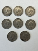 Zestaw monet kolekcjonerskich 1 one shilling 1947 - 1951 rok