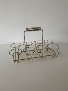 Miedziany stojak koszyk na butelki vintage