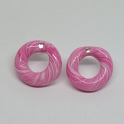 Kolczyki ręcznie robione cukierkowe koła róż 