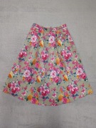 Kolorowa elegancka spódnica w kwiaty kwiatki ok. 36 - 38