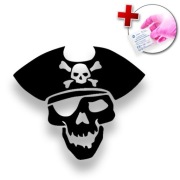 Naklejka PIRAT W CZAPCE na samochód, lusterko, kask, szybę