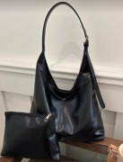 Zestaw kosmetyczka + torba hobo tote skóra ekologiczna A4 do szkoły torebka