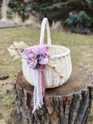 Dekoracja koszyka wielkanocnego gotowa ozdoba własny montaż fioletowe