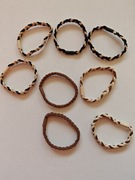 Zestaw 8 Gumek Do Włosów Warkoczyk Nowe Beż Brąz Czarno Krem