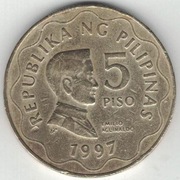 Filipiny 5 piso peso 1997 - 27 mm - nr 1