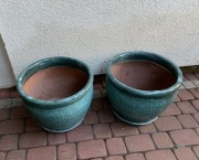 Donice ogrodowe śr. 40cm ceramiczne szkliwione