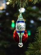 Bombki choinkowe Sopel jak Wisior szklane ozdoby retro styl  jak prl