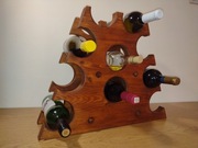 Stojak na wino na butelki drewniany gruby półka ekspozytor na 10 butelek