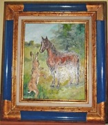 Obraz olejny w ramie