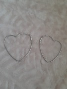 Kolczyki serca duże koła srebrne Y2K stal lekkie minimalistyczne
