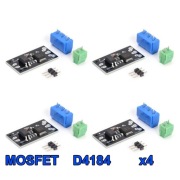 Moduły MOSFET D4184 x4 4szt PWM Przekaźnik 40V/50A Arduino ESP32 ESP8266