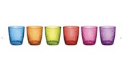 Zestaw 6 kolorowych szklanek Barazzoni 320 ml –włoski design, tęczowe szkło