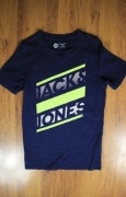 T-shirt Jack and Jones r. S granatowy męski bawełniany kr rękaw 