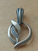 SREBRNA ZAWIESZKA WISIOREK organiczny roślinny wzór vintage ze srebra 925
