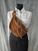 Nerka torebka karmel zamsz naturalny Włoska - nowa