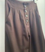 Brązowe czekoladowe szerokie wide legs spodnie Stradivarius r.34