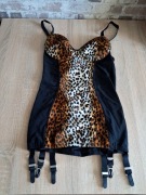Angielski gorset halka modelująca do pończoch retro vintage nylony  M