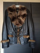 Kurtka skórzana XL 42 futro kożuszek kożuch z futrem ocieplana