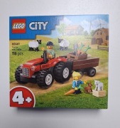 LEGO City 60461 - Czerwony traktor z przyczepą i owcą