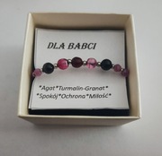 Bransoletka sznurkowa na dzień babci z kamieni naturalnych