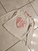 H&M bluzeczka dla dziewczynki z sercem z cekinów mieni się błyszczy
