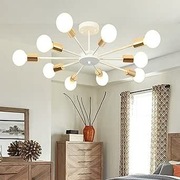 Biały Żyrandol Gwiaździsty 10 Ramion Lampa Sufitowa Retro Loft