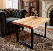 Stolik kawowy, ława do salonu. Loft Jesion 60 cm. Naturalne drewno.