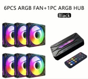 Zestaw 6 wentylatorów ARGB + 1 kontroler ARGB, wentylator chłodzący obudowę