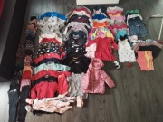 Duży zestaw paka paczka ubrań dla dziewczynki, r. 98 + gratis