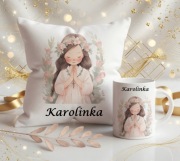 Pierwsza komunia swiatowa prezent zestaw poduszka kubek z imieniem wzruszaj