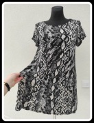 George czarno biała prosta sukienka codzienna 40 L - 42 XL wiskoza