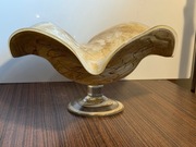 Duża patera szklana ręcznie formowana 35,6 cm – murano style, dekoracyjna