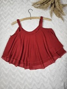 Czerowona lekka bluzka crop top na ramiączkach