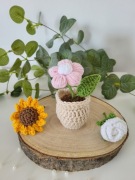 Kwiaty w doniczce na szydełku Kwiatek 3D