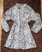 Szaro czarna sukienka skóra węża Missguided m/l