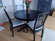 Stół i krzesła komplet IKEA czarne