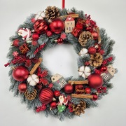 Wianek na drzwi dekoracja ozdoba prezent Boże Narodzenie bombki 