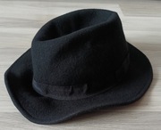 H&M czarny kapelusz cylinder wełniany 58