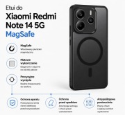 Etui MagSafe czarne matowe do Xiaomi Redmi Note 14 5G
