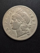 1 peso 1897 Dominikana - Ag350