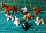 Lego DUPLO figurki zwierzątek: koń, owca, koza, świnka, pies, kotek- zestaw