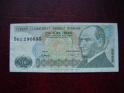 BANKNOT TURCJA 10 Lira 1970 rok seria B 01