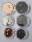 1991 - Kanada, set menniczy w kapslach (6 monet)