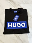 Nowa koszulka HUGO męska L czarna z logo – oryginalna, bawełna premium