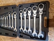 ZESTAW KLUCZE PŁASKO OCZKOWE GRZECHOTKA ŁAMANE 8-32mm BLACK 13 ELEMENTÓW