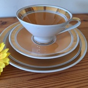 Porcelanowe trio filiżanka spodek I talerzyk 