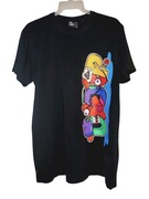 Ti-shirt  Croop  disign. S.  Czarny z dużym jasnym obrazem.