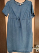 Sukienka ciążowa H&M Mama jeansowa, bawełniana, z lyocellu, rozmiar S / 36