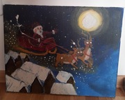 Obraz Mikołaj na saniach